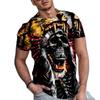 Summer Round Neck 3D Vintage Horror Skull Print Top Fashionable Casual Short Sleeved Men's T-shirts