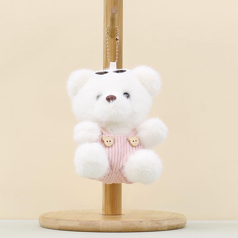 Overalls Cartoon Sunglasses Plush Bear Toys Pendant Ornament For Bag Decoration