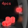 4pcs Luminous Tire Valve Caps Car Motorcycle Bicycle Wheel Tyre Hub Night Glowing Caps Tire Valve Stem Cover Fluorescent Decor