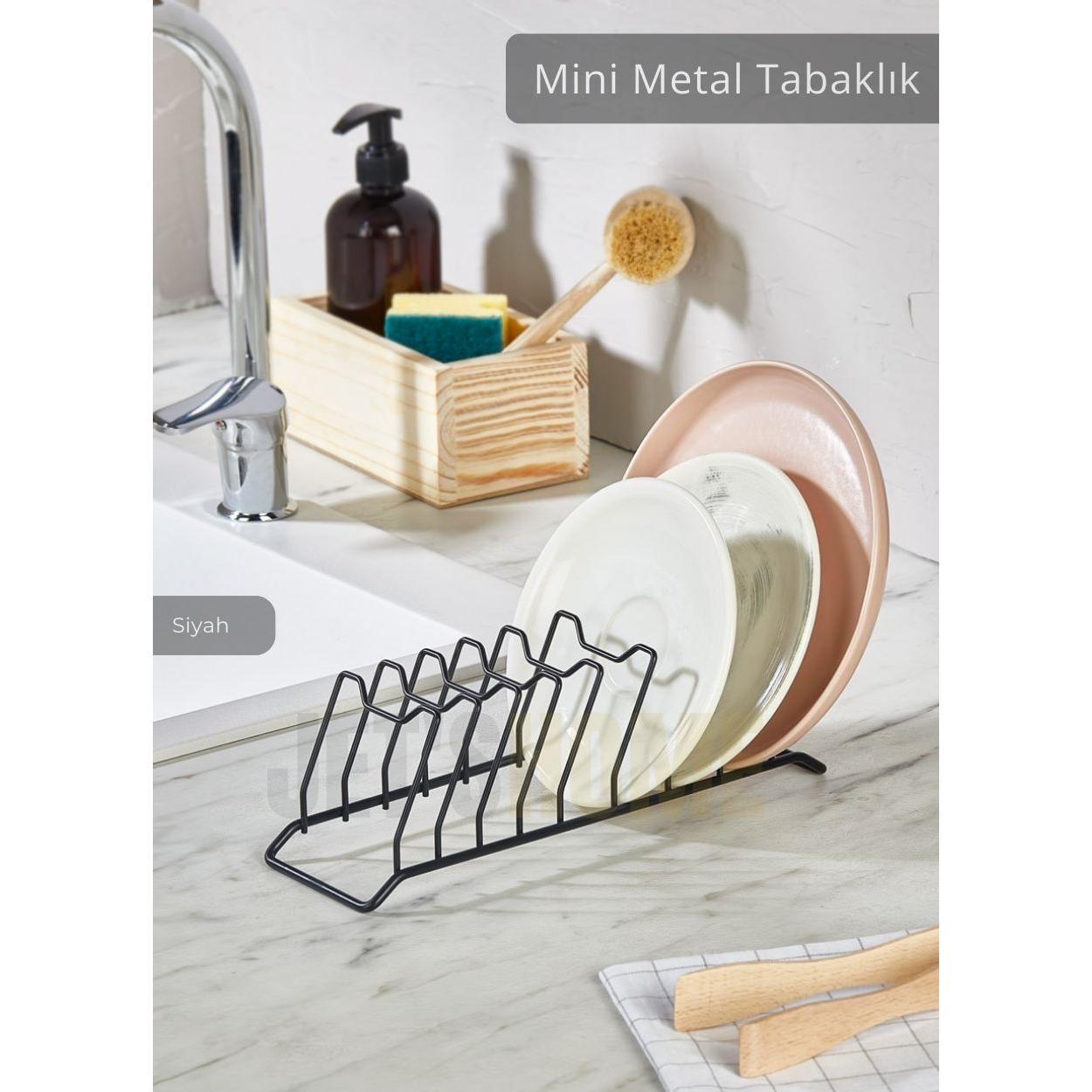 

Countertop Plate Rack Stainless Plate Holder Dish Rack Metal Dish Basket Black