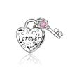 925 Silver Lock&Key Charms Lucky Heart Shaped Key Beads Pendants Fit Necklace Bracelet DIY Fine Jewelry Gift