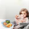 3 Grids Suction Cup Dining Plate 304 Stainless Steel Kids Feeding Plate  Kindergarten