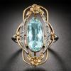 New jewelry, retro court style hollow flower ring, fashionable zircon ring accessories