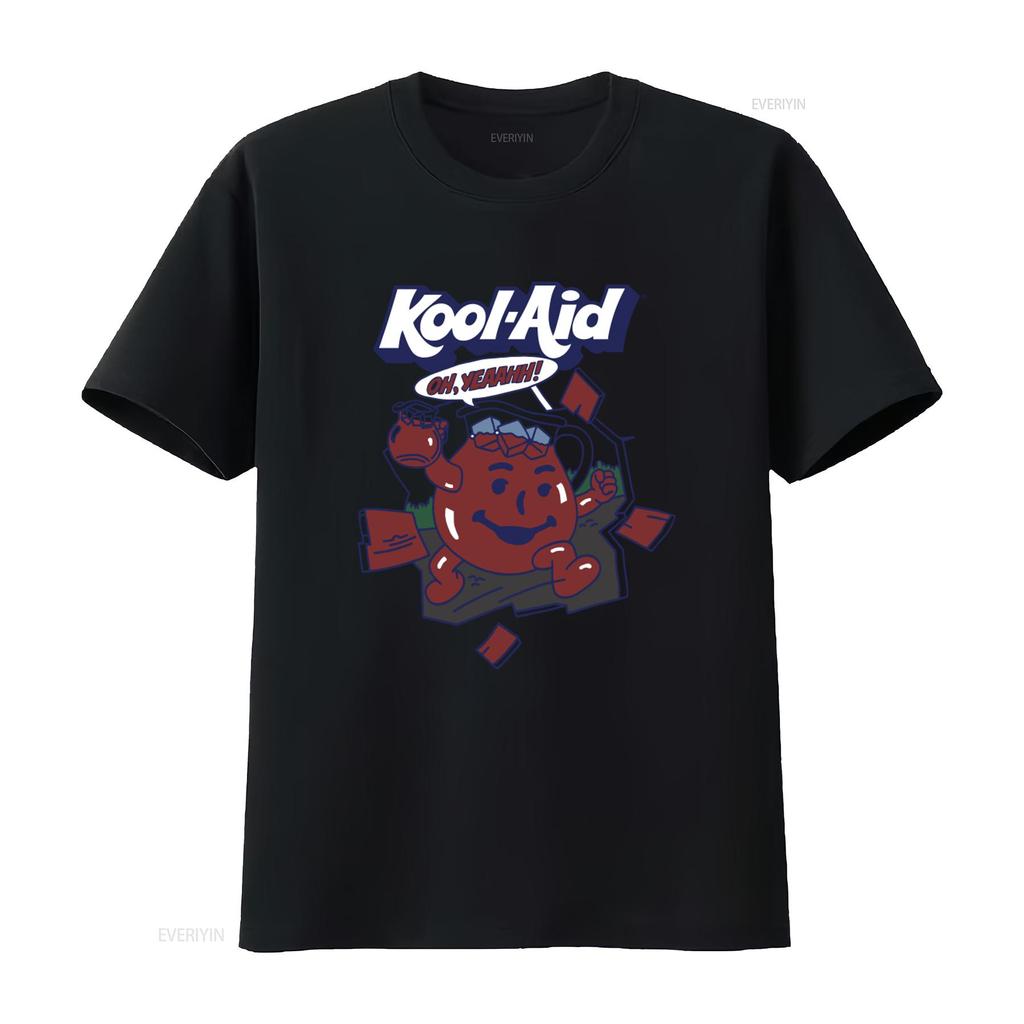 Kool Aid Unisexs Oh Yeah T Shirt Drink Mix Unisex Design Gray New M L Vintage Casual Stretched Versatile Streetwear Fashion