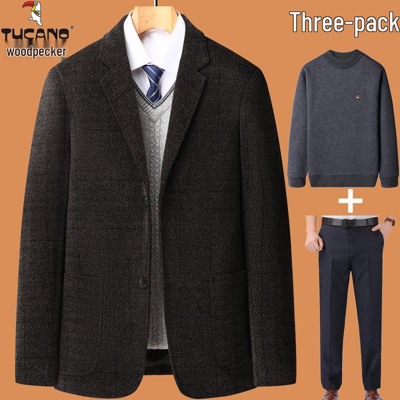 

Мужской шерстяной блейзер Woodpecker - Зимнее пальто для мужчин среднего и пожилого возраста 180/100A (110-125 lbs)