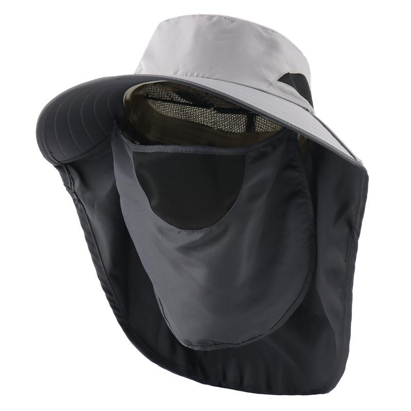 Neue Herren- und Damen-Outdoor-Sonnenhüte, Nackenschutz, Teufelshüte, Sonnenschutz-UV-Schutz-Bucket-Hüte, Schals, Gesichtsschutzhüte, Gesicht