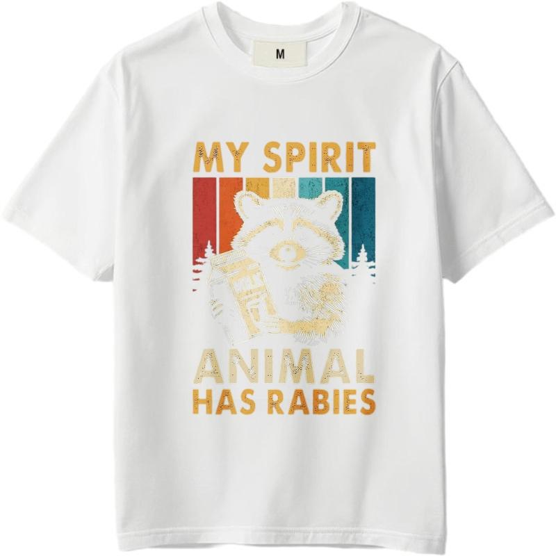Plus Size summer Man tshirt Racoon Holding Milk Carton Short Sleeve Solid Color Crew Neck tees men cotton tshirt fashion tops