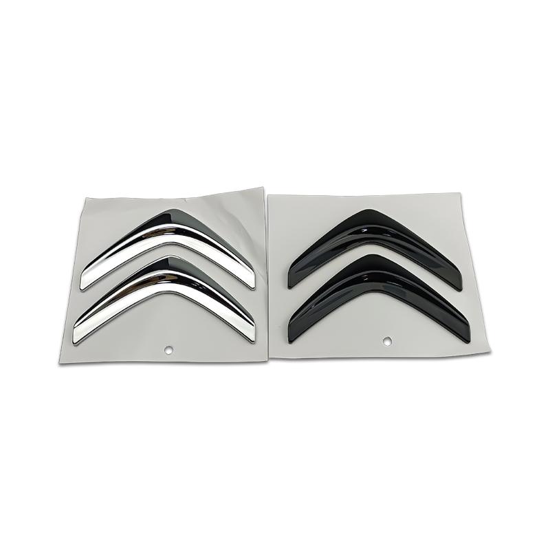 Plata Negra para Citroën C1 C2 C4 C5 Elysee ABS Cromo Logo Emblema Letras Insignia Estilo Exterior del Coche Pegatina Trasera del Maletero del Automóvil