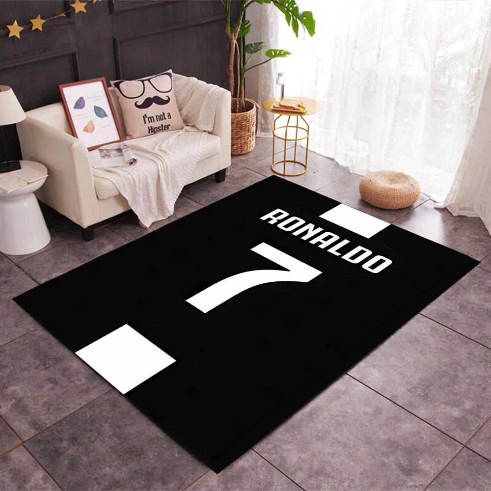 Ronaldo's Legendarische Nummer 7 Thema Anti-Slip Vloerkleden - Polyester Woondecoratie, Geschikt voor Slaapkamers, Woonkamers, Entrees, Studio's en Decoraties