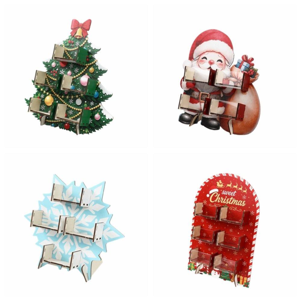 Santa Claus Storage Rack Xmas Tree Dim Sum Display Tray Festival Desktop Ornament Christmas Party