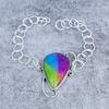 Rainbow Solar Quartz Gemstone Handmade 925 Sterling Silver Bracelet 7-8" M-2710