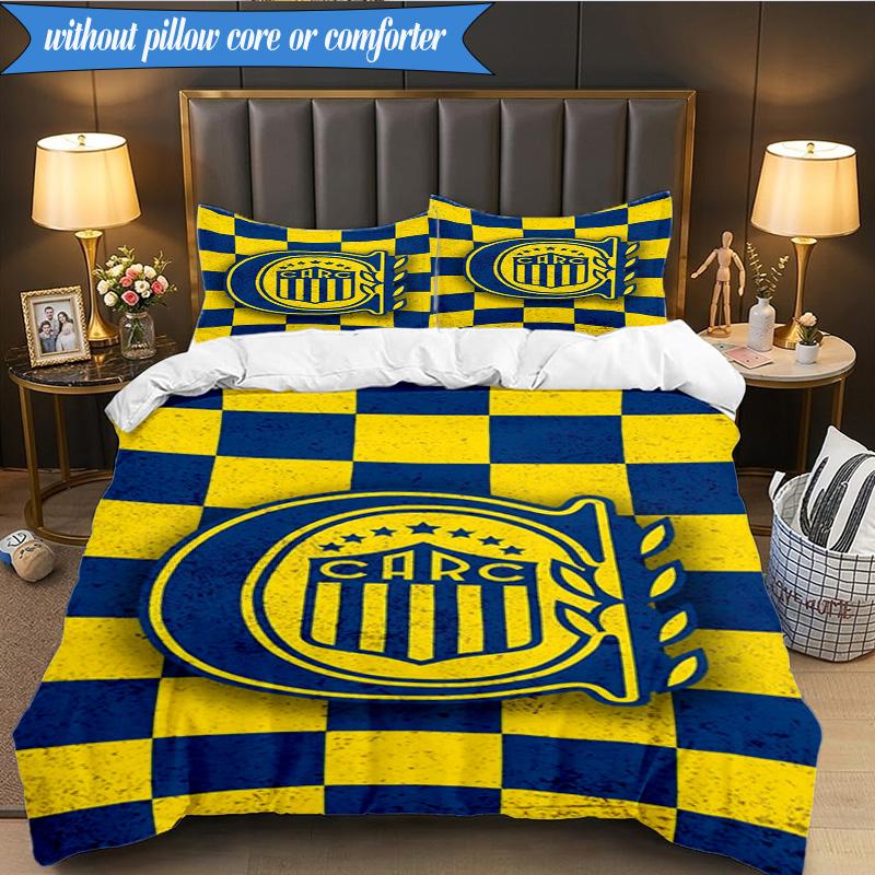 Rosario Central Crest 3pcs Bedding,Including 1pc Duvet Cover And 2pcs Pillowcases Perfect for Christmas,Ideal for Bedroom, Dormitory