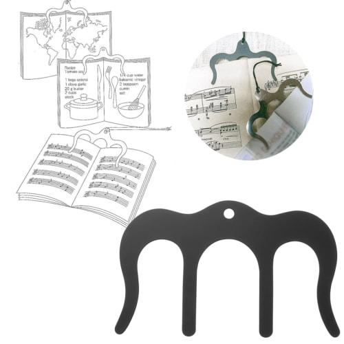 LIOOBO Music Clip, Book Stopper, Music Book Clip, Page Holder for Piano Sheet Music, Plastic Music Book Clip (Black)