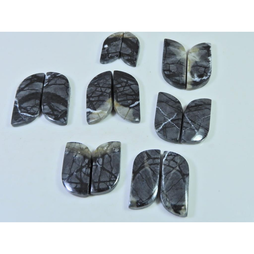 18-26MMNatural Picasso Jasper Matched Pair Fancy Cabochon Gemstone 7Pair Lot C-789