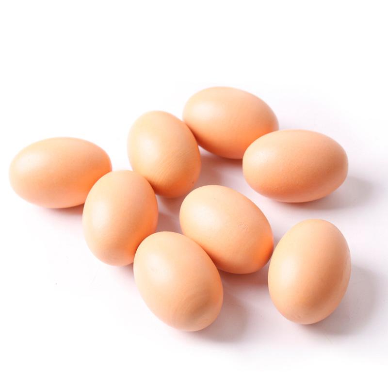 Wooden Simulated Chicken and Duck Eggs for Kids' DIY Hand-Painted Easter Toys