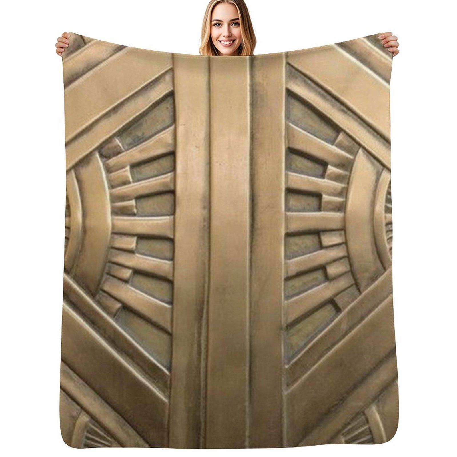 Art decovintageelegantchic1920 erabronzebeautifulthe great gatsby Throw Blanket Travel Size Cozy Blanket for Plane Train 102x76cm(40x30in)