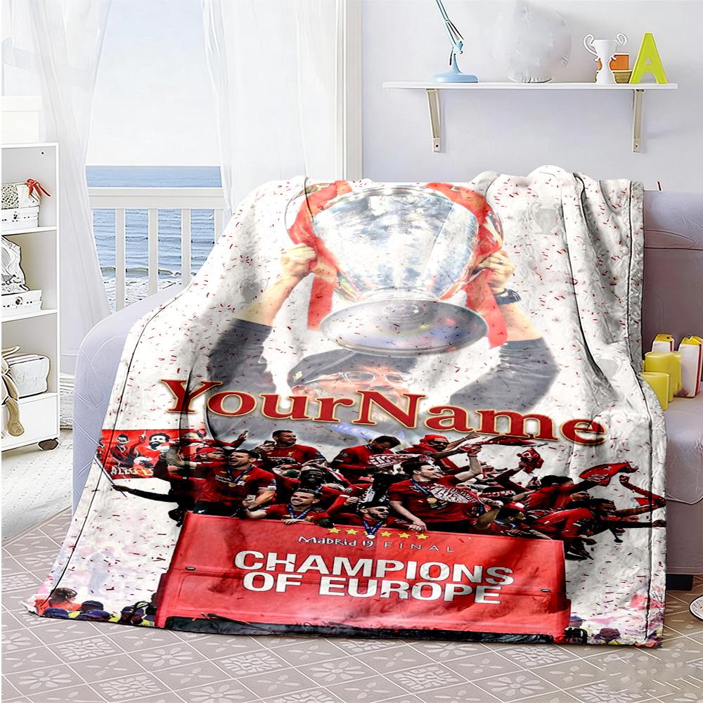Liverpool Personalized Name Blanket Gift Personalized Blanket Ultra-Soft Suitable for Seaside Livingroom Bedding Office Four Seasons Multipurpose