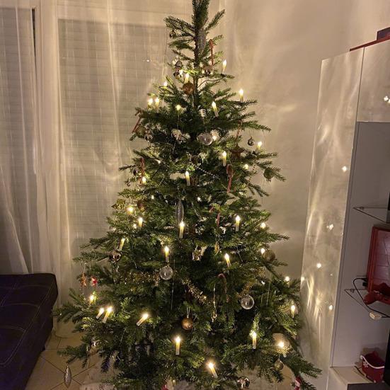 USB 20 LED Candle Lights Warm White Christmas Tree Decorations with Clips Plastic Flameless Tea Lights for Indoor Outdoor Holiday Use