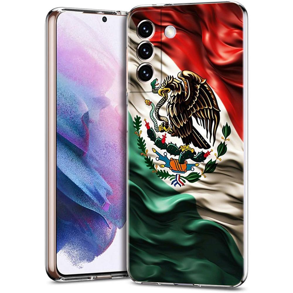 Phone Case For Samsung Galaxy S24 Ultra S23 FE S22 S20 S21 5G S10 S9 Plus S10E S8 Soft Silicone Clear Mexico Flag Cover