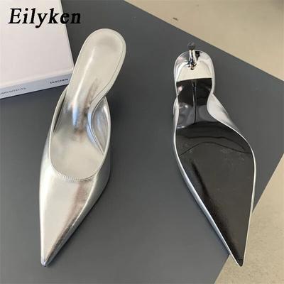 Spring New Brand Women Slipper Pointed Toe Slip On Ladies Mules Thin Low Heel Outdoor Dress Sandal Shoes
