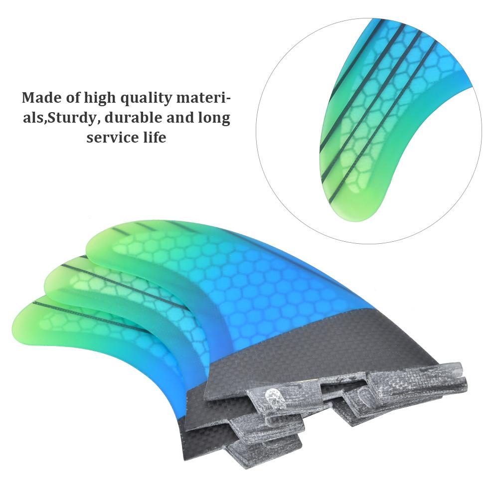 Fiberglas FCS2 Stylische blau-grüne Farbverlauf-Surfboard-Heckfinne Flexibles Surfzubehör
