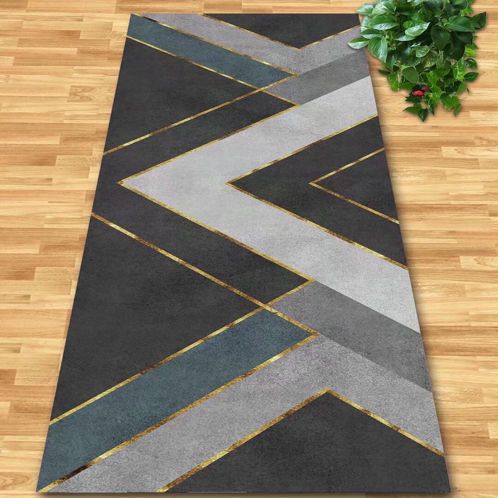 Modern Luxury Aisle Walkway Carpet Runner Hall Passageway Home Large Rugs Non-slip Kitchen Aisle Mat Bedroom Decora Floor Mats