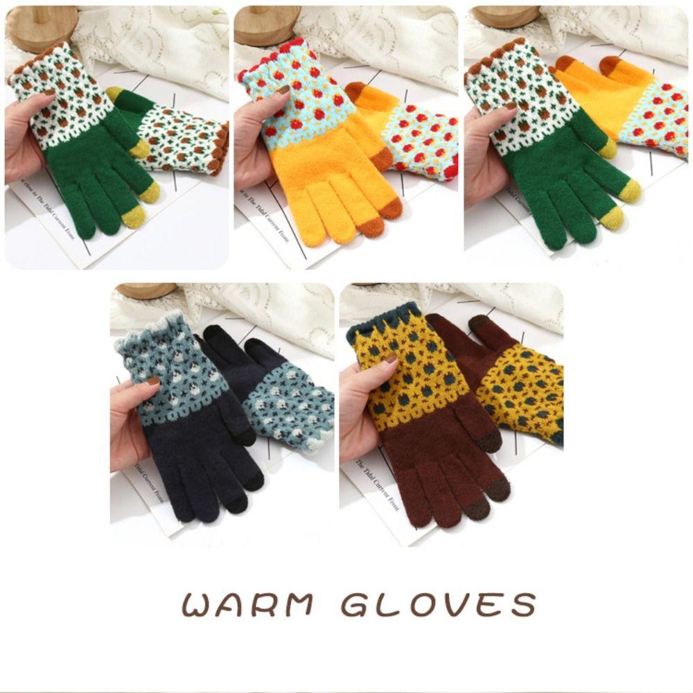 Touch Screen Warm Gloves Thickened Skiing Gloves Warm Full Finger Mittens Winter