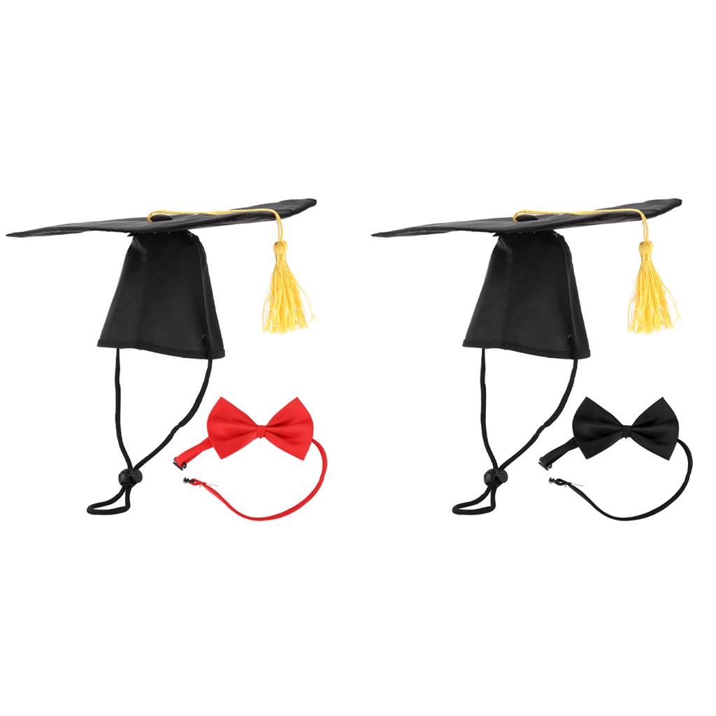 Pet Promoce Čepice s Motýlkem Límec Kravata Promoce Klobouky pro Psy a Malé Mazlíčky