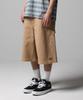 Garment Dyed Overlength Twill Shorts Khaki