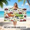 Dinosaur Theme Quick Dry Beach Towel Custom Name Text Print Large Sand Resistant Towel Beach Vacation