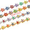 1M Goldfarbe Bunte Kette Edelstahl Emaille Blumenketten für DIY Schmuckherstellung Fußkettchen Armband Halsketten Zubehör