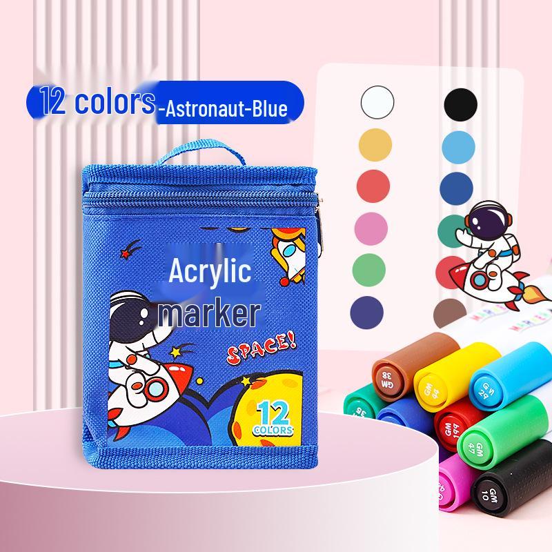 60-Color Opaque Acrylic Markers for Kids and Students - Water-Based and Stackable Cloth Bag Set