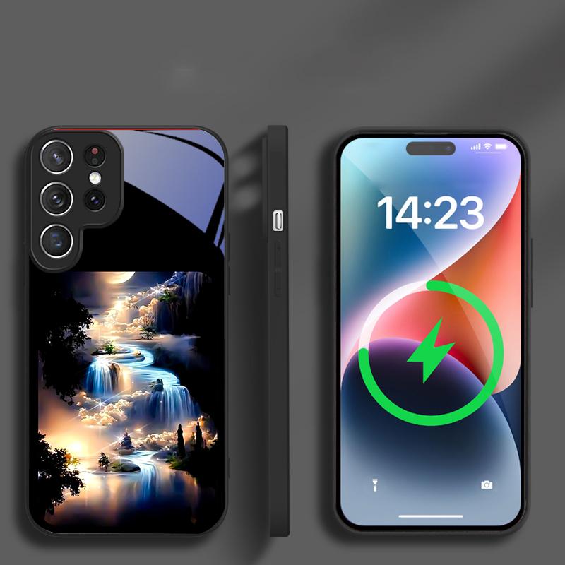 Fantasy Night Scenery For Samsung S26 S20 Ultra S21 Pro S22 Plus S23 FE S24 Ultra S25 For Magsafe Edge Glass Phone Case