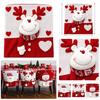 Cartoon Christmas Chair Covers Snowman Plush Stool Covers  Holiday Party