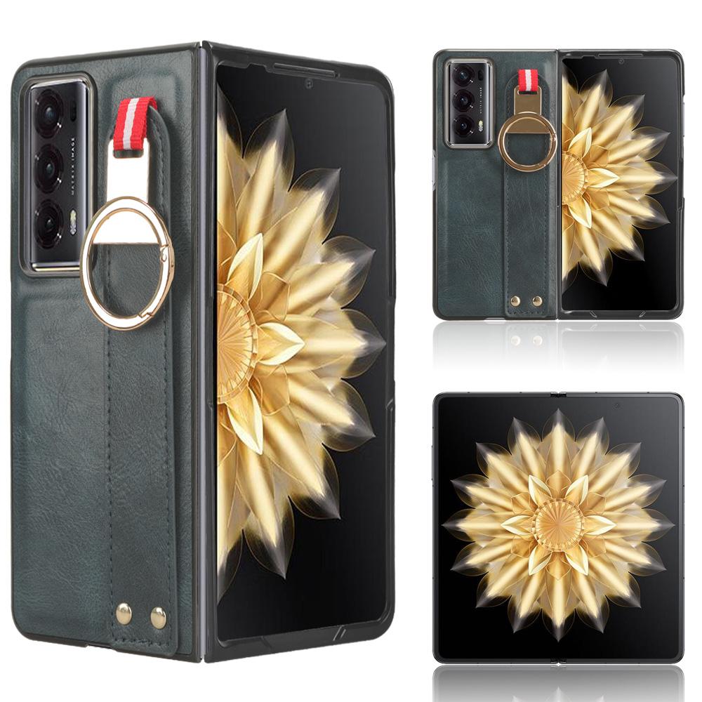 

Wristband Leather Stand Case for Honor Magic V2 Cover Foldable With Ring Opener Hook Coque Fundas Capa Honor Magic V2