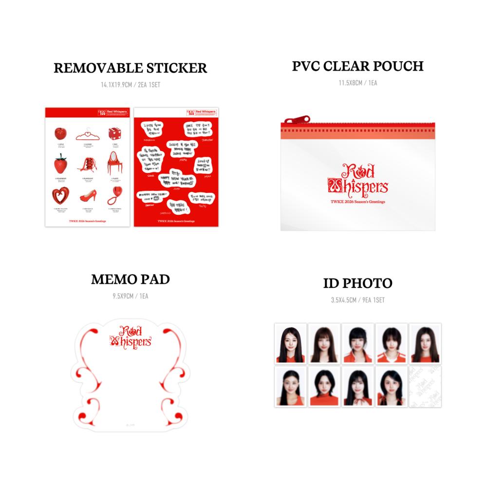 Pre-order TWICE 2026 Season's Greetings RED WHISPERS & SHOP POB