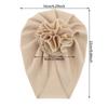 Fashionable Baby Turban Hat Solid Color Headwear Lovely Infant Fetal Caps with Lovely Flower Detail,  Trendy Headwrap