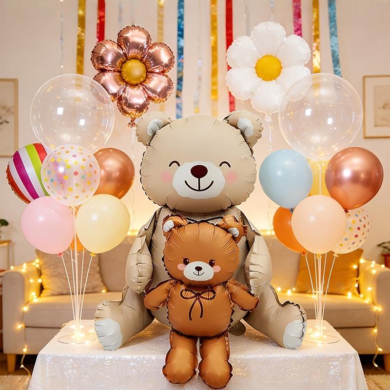 2pcs Brown Cartoon Bear Shaped Balloons, Used for Birthday Themed Parties, Valentine's Day, Anniversaries, and Photo Props