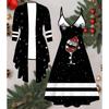 3D Christmas Printed Set Dress Coat for Valentine's Day, Eccentric Classical Totem Fashion Print,suitable for Various Scene Fashion Styles