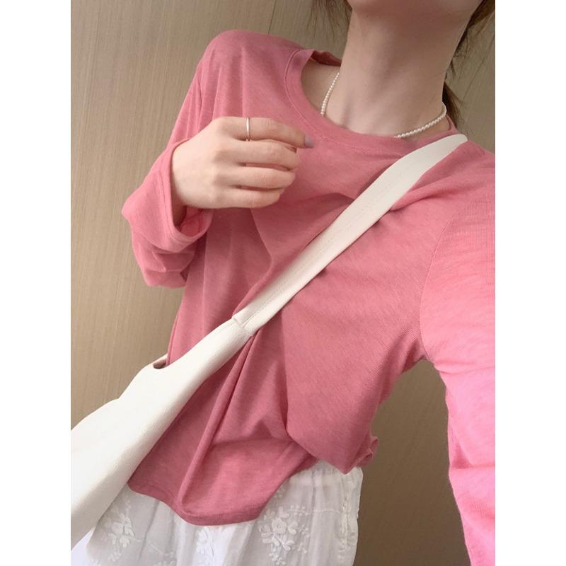 Micro-transparent Sun Protection Blouse for Women Spring and Summer Thin Versatile Loose and Slim T-shirt Top