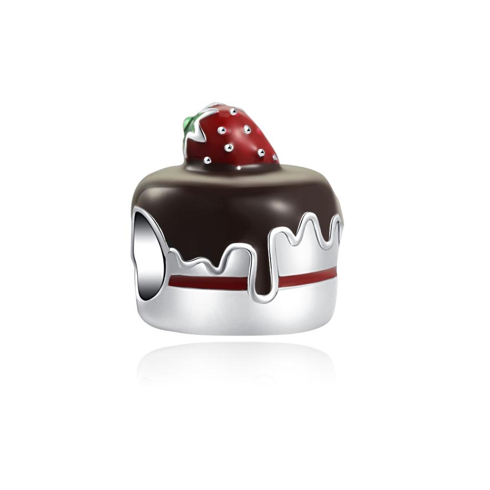 Sweet Cute Donut Burger Ice Cream Cake Charm Bead Copper Compatible Original Bracelet Pendant Diy Women'S Jewelry Making