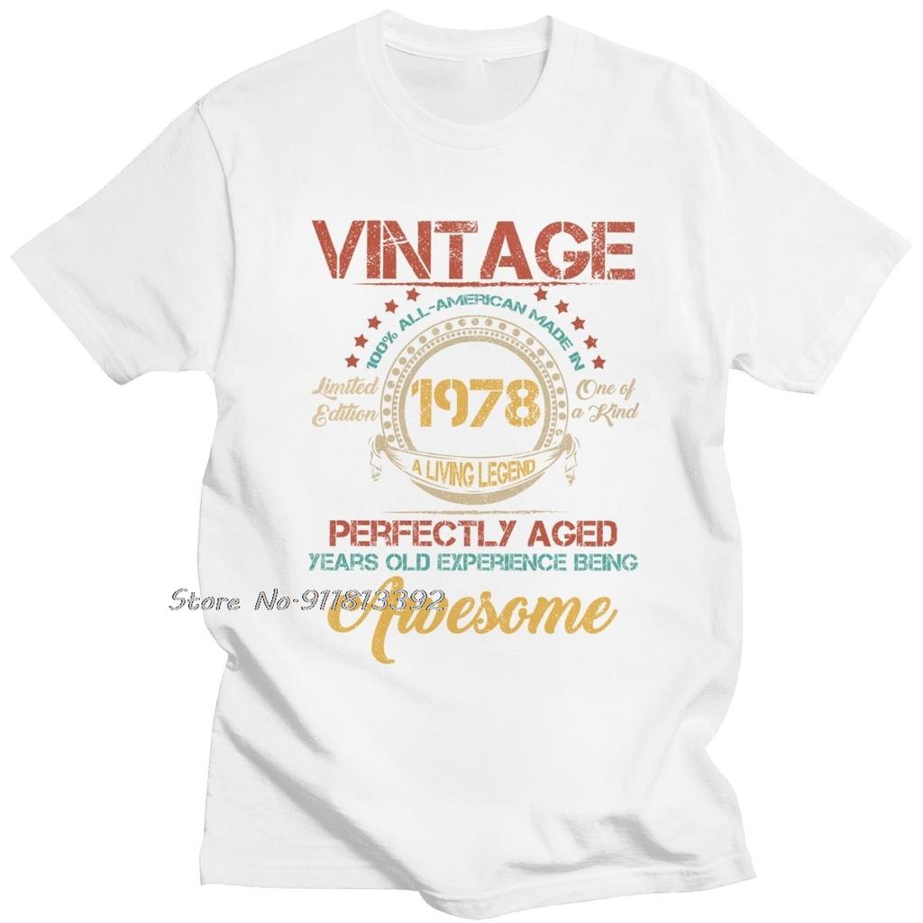 Vintage Made Legends Are Born In 1978 TShirt Awesome Cotton T Shirt Camisas Men Birthday Camisa Streetwear Oneck Tshirt