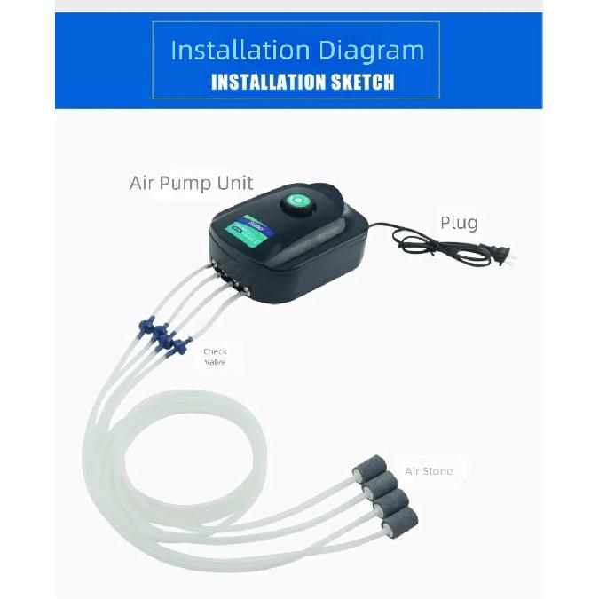 Ultra Silent Aquarium Air Pump Low Noise Air Compressor Aerator 220v Fish Tank Oxygen Air Pump Silent Operation 3.5/4/12W