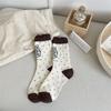 Bubble Mouth Line Doll Lolita Socks Women Vintage Polka Dot Slim Leg Socks Pure Cotton Mid-Leg Socks