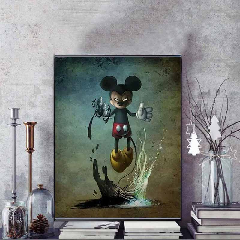Disney Diamond Painting Dark themed Mickey Mouse 5D DIY Rhinestone Diamond Embroidery Cross stitch Home and Wedding Decoration