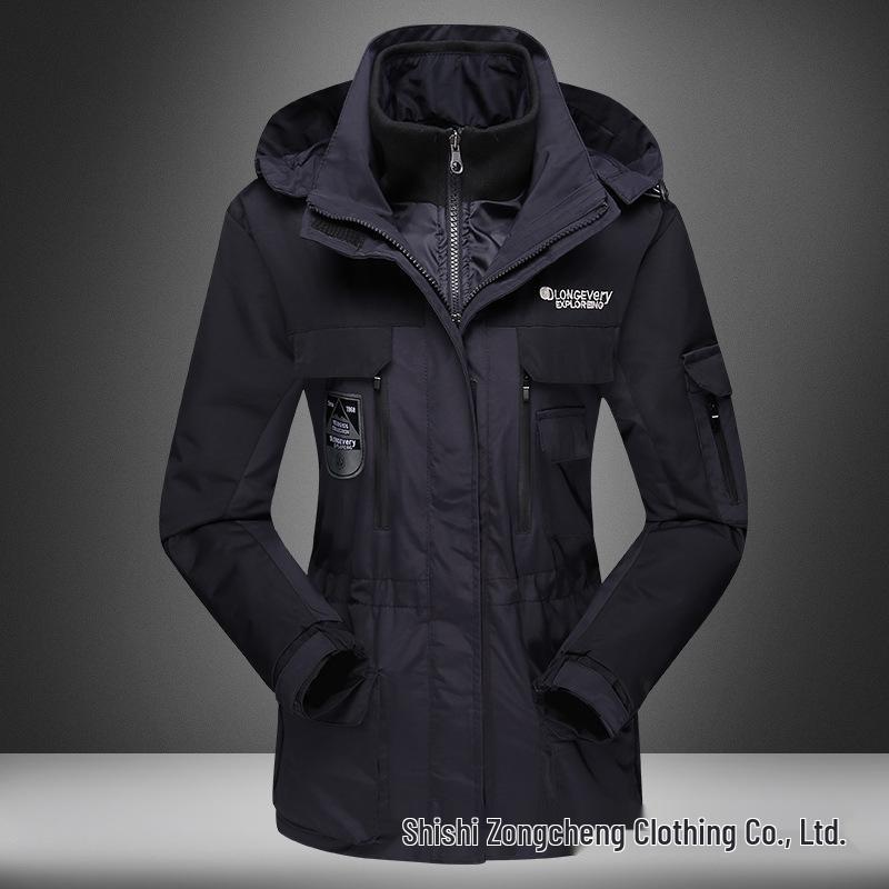 Unisex Windproof Jacket: 3-in-1 Down Cotton Outdoor Fishing Coat