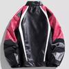 Retro American PU Leather Jacket Men Loose Standing Collar Motorcycle Suit Trendy Cool