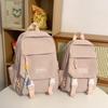 Children's Schoolbag Grade 3-6 Primary School Backpack Solid Color Women's Backpack