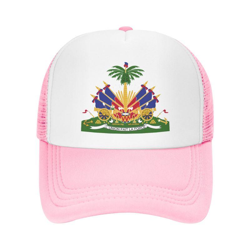 Haitian Flag Printed Mesh Baseball Cap Unisex Adjustable Snapback Hat Summer Breathable Casual Sun Visor Hats Trucker Hat