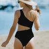 2025 Summer New Women's Swimsuit One Piece Bikini Cross Solid Shoulder Conservative One-piece Bikinis Y2k